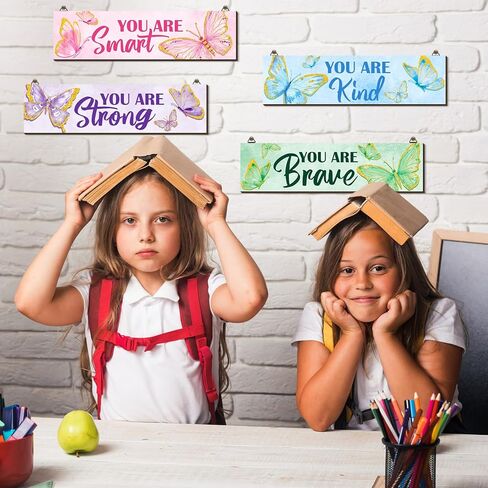 Geetery 4 Pcs Spider Theme Sign Inspirational Spider Wall Room Decor for Boys Wooden Cartoon Decor Wood Art Prints for Kids Boys Man Bedroom Playroom Home Gameroom Birthday Gifts in Saudi Arabia