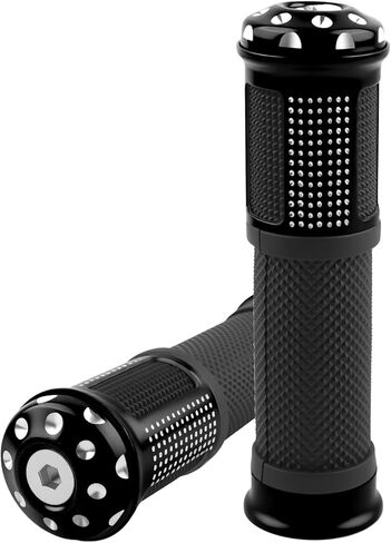 2PCS Motorcycle Grips Non-Slip,Stylish 1" & 7/8" Handlebar Grips,Aluminum Alloy & Rubber Dirt Bike Grip Motorcycle Accessories for Motorcycles Bicycles Off-Road Vehicles (Blue) in Saudi Arabia