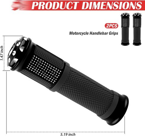 2PCS Motorcycle Grips Non-Slip,Stylish 1" & 7/8" Handlebar Grips,Aluminum Alloy & Rubber Dirt Bike Grip Motorcycle Accessories for Motorcycles Bicycles Off-Road Vehicles (Blue) in Saudi Arabia