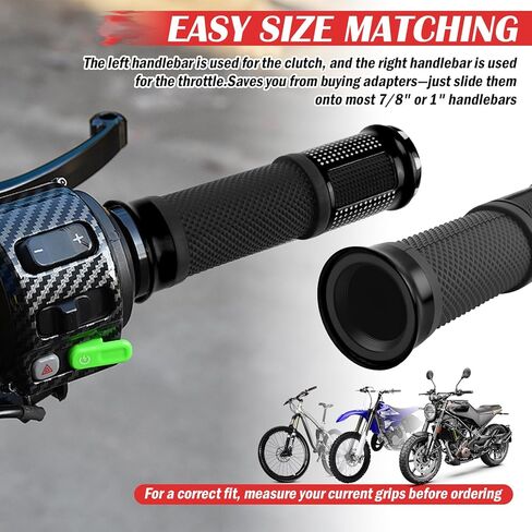 2PCS Motorcycle Grips Non-Slip,Stylish 1" & 7/8" Handlebar Grips,Aluminum Alloy & Rubber Dirt Bike Grip Motorcycle Accessories for Motorcycles Bicycles Off-Road Vehicles (Blue) in Saudi Arabia