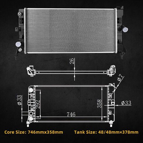 DWVO Radiator Compatible with 2008 2009 Buick Allure LaCrosse 2006-2011 Chevrolet Impala 2006-2007 Monte Carlo 2005-2008 Pontiac Grand Prix AT, Aluminum Core 3.5L 3.9L 5.3L V6 V8 in Saudi Arabia