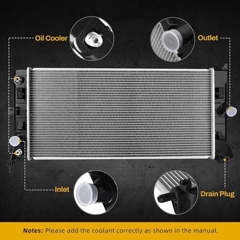 DWVO Radiator Compatible with 2008 2009 Buick Allure LaCrosse 2006-2011 Chevrolet Impala 2006-2007 Monte Carlo 2005-2008 Pontiac Grand Prix AT, Aluminum Core 3.5L 3.9L 5.3L V6 V8 in Saudi Arabia