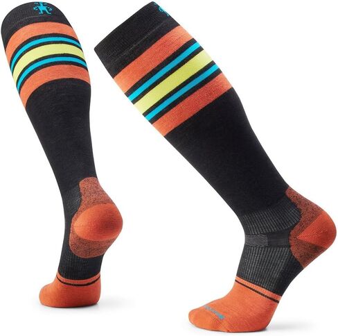 Smartwool Snowboard Targeted Cushion Stripe Extra Stretch Over the Calf Black XL (Men's Shoe 12-14.5) in Saudi Arabia