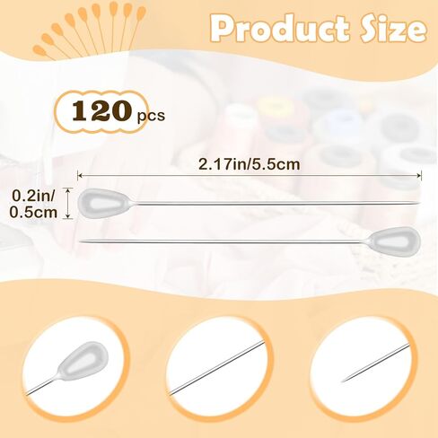 120 Pcs Corsage Pins,Teardrop Pearl Boutonniere Pins 2.17in Long Straight Pin for Sewing/Craft/Jewelry/Flower DIY Cute Bouquet Pin for Wedding Floral Decoration Corsage Supplies in Saudi Arabia