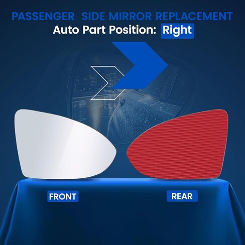 Passenger Right Side Mirror Glass Compatible With Volkswagen VW 2015-2021 Golf Golf GTI 2019-2021 Jetta 2017-2019 Golf Alltrack 2015-2019 Golf R Golf SportWagen Right Side Mirror Convex Glass in Saudi Arabia