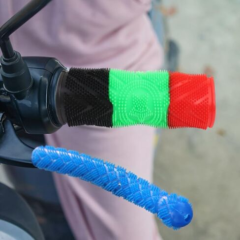 4pcs Motorcycle Brake Cover Kit Non-slip Universal Electric Bicycle Rubber Handlebar Cover Modification Accessories (Black Red) in Saudi Arabia