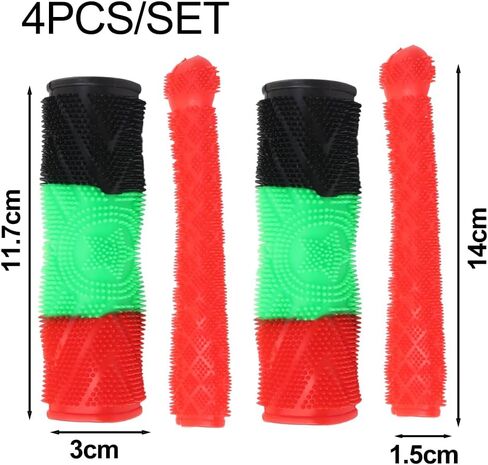 4pcs Motorcycle Brake Cover Kit Non-slip Universal Electric Bicycle Rubber Handlebar Cover Modification Accessories (Black Red) in Saudi Arabia