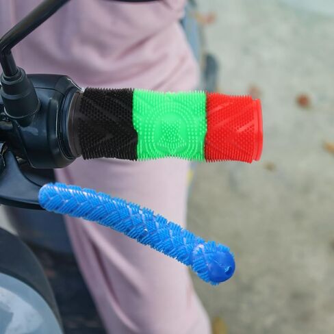 4pcs Motorcycle Brake Cover Kit Non-slip Universal Electric Bicycle Rubber Handlebar Cover Modification Accessories (Black Red) in Saudi Arabia