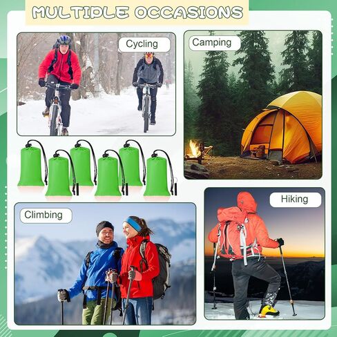 Qunclay 24 Set Emergency Sleeping Bag Survival Bivvy Sack Blanket with Whistles Lightweight Portable Thermal Survival Bag Thick Tent with Hood Extension Nylon Stuff Sack for Camping Hiking Outdoor in Saudi Arabia