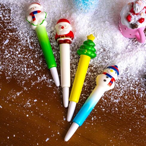 JOYIN 4 قطع من أقلام الضغط لعيد الميلاد للأطفال، قلم حبر جاف لتخفيف التوتر من أجل هدايا حفلات عيد الميلاد، حشوات تخزين عيد الميلاد للطلاب، هدايا جائزة الفصل الدراسي، حشوات حقائب الهدايا in Kuwait