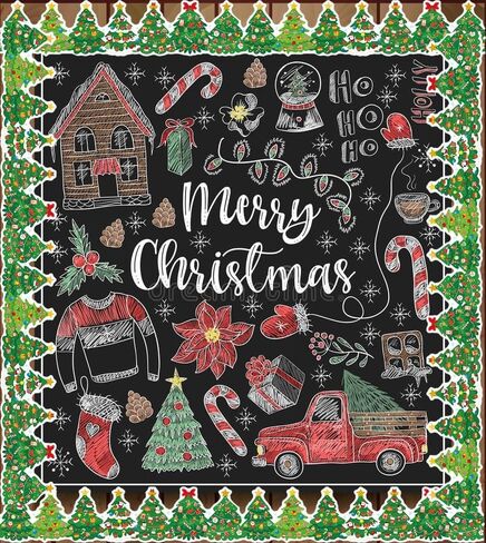 32ft Christmas Trees Bulletin Board Borders, Xmas Die-Cut Bulletin Board Trims Self Adhesive Scalloped Borders Decorations Stickers for School Classroom Office Chalkboard in Saudi Arabia
