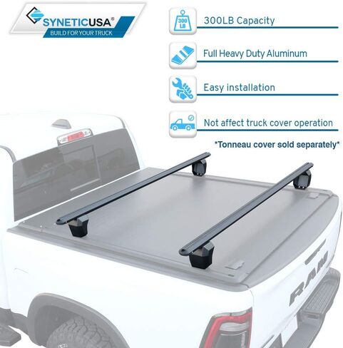 Syneticusa HD Adjustable Crossbar Truck Bed Towers Heavy Duty Cargo Rack Compatible with F150 Ram Silverado Tundra Titan in Saudi Arabia