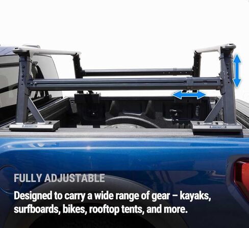 Syneticusa Adjustable Truck Bed Rack – Heavy Duty Overland Cargo System with Crossbars & Molle Panels, Fits 6.5ft–8ft Pickup Beds in Saudi Arabia