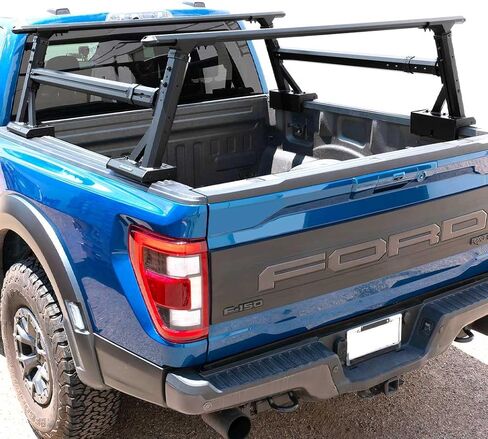 Syneticusa Adjustable Truck Bed Rack – Heavy Duty Overland Cargo System with Crossbars & Molle Panels, Fits 6.5ft–8ft Pickup Beds in Saudi Arabia