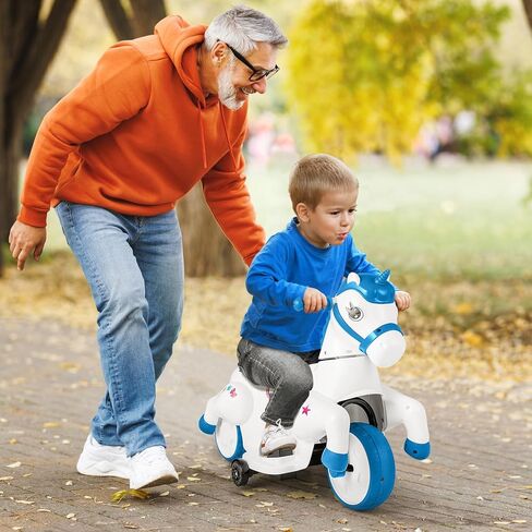 Costzon Ride on Car, 12V Ride on Toys for Toddlers Pony w/Training Wheels, Up & Down Mode, Music, One-Button Start & LED Display, Motorized Play Horse, Kids Car Motorcycle for Boys Girls (Pink+White) in Saudi Arabia