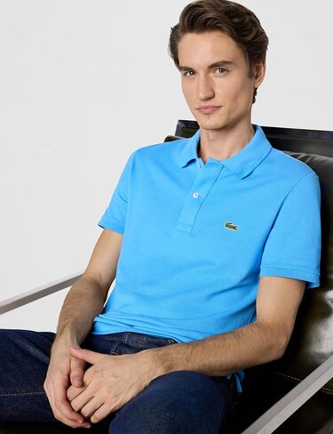 Lacoste Men's Discontinued Classic Pique Slim Fit Short Sleeve Polo Shirt, Nocturnal Blue Heathered, XXXXL in Saudi Arabia