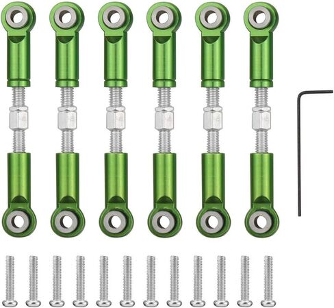 Replacement Part For 6Pcs Adjustable For 1/18 A949 A959 A969 A979 K929 Aluminum Upgrade Spare Parts Metal Linkage Pull Rod Servo Link A959-B - (Color: Green) in Saudi Arabia