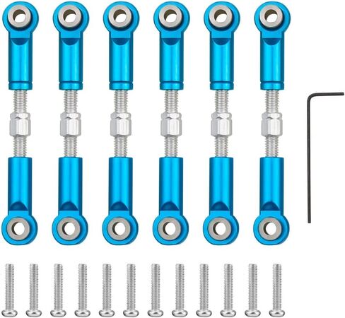 Replacement Part For 6Pcs Adjustable For 1/18 A949 A959 A969 A979 K929 Aluminum Upgrade Spare Parts Metal Linkage Pull Rod Servo Link A959-B - (Color: Green) in Saudi Arabia