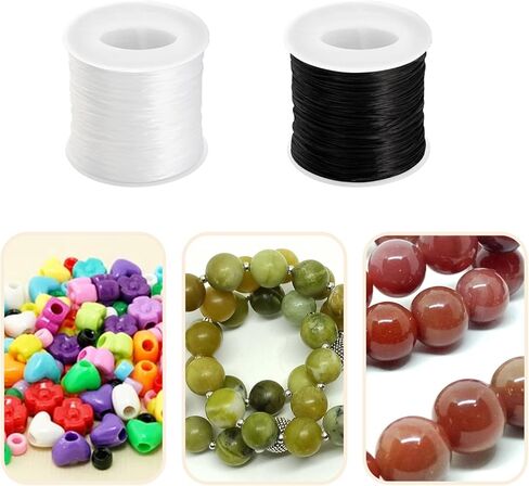 Crystal Elastic Beading String Transparent Jewelry Making Cord Durable DIY Craft Line for Bracelets and Handcraft Projects in Saudi Arabia