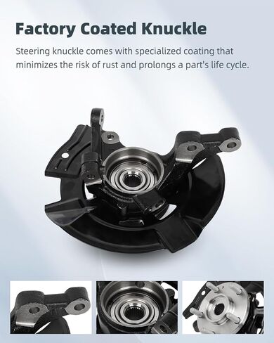 SCITOO 1 x Front Left Side Steering Knuckle & Wheel Bearing Hub Assembly 2011 2012 2013 For Hyundai Sonata,Without Sport Suspension,698-465 2.4L in Saudi Arabia