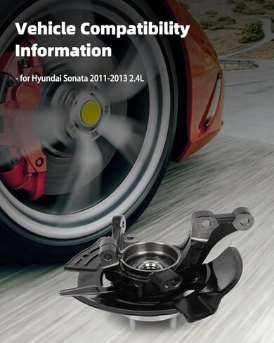 SCITOO 1 x Front Left Side Steering Knuckle & Wheel Bearing Hub Assembly 2011 2012 2013 For Hyundai Sonata,Without Sport Suspension,698-465 2.4L in Saudi Arabia
