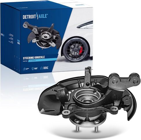 Detroit Axle - AWD Front Left Steering Knuckle for Toyota 08-13 Highlander [3.5L], Driver Side Steering Knuckle & Wheel Hub Bearing Assembly 2008 2009 2010 2011 2012 2013 Replacement in Saudi Arabia