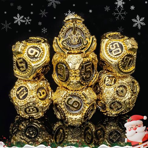 Metal DND Dice Set, Black Steampunk Gear Designed Heavy Metal Dice Set with Giftable Dice Case, D&D Dice Gift for Christmas & New Year, for Dungeons and Dragon TTRPG Role Playing Games in Saudi Arabia