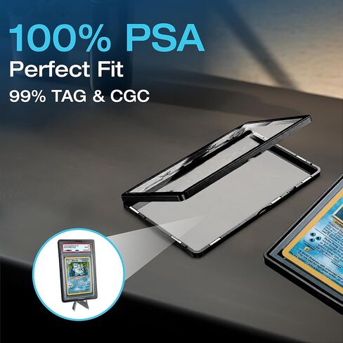(3 عبوات) SellCCG PSA Slab Case واقي بطاقات متدرج PSA، TAG & CGC معدن مغناطيسي للحماية من الأشعة فوق البنفسجية زجاج عرض واقي صندوق ممتص للصدمات in Kuwait