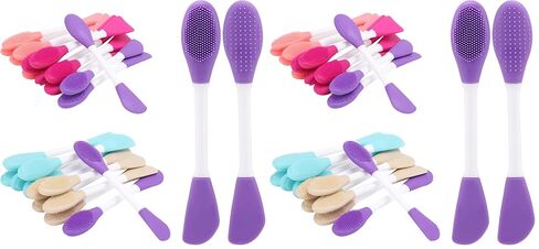 10 Pcs Silicone Face Mask Applicator, 2 in 1 Double-Sided Facial Lip Scrub Brush Tool, Double-Head Face Scrubber for Deep Gentle Exfoliating in Kuwait