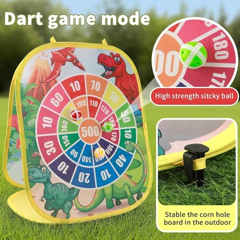 لعبة Bean Bag Toss Game ألعاب داخلية وخارجية للأطفال الصغار ألعاب الديناصورات ألعاب حفلات الكرنفال العائلية للأولاد والبنات 3 4 5 6 7 8 9 سنوات هدايا عيد ميلاد خارج الفناء الخلفي ألعاب حديقة الشاطئ in Saudi Arabia