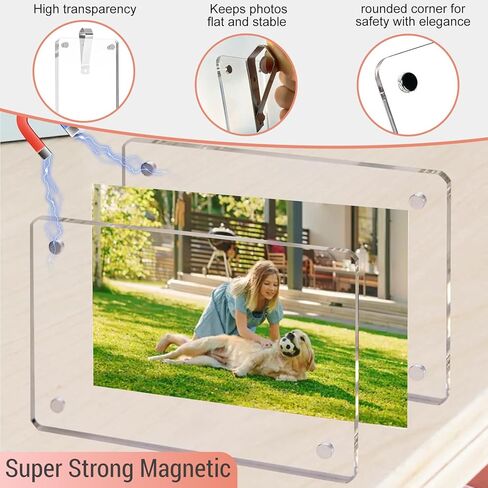 4Pcs Car Clip Picture Holder,Personalized Car Picture Frame,Acrylic Car Photo Holder,Magnetic Car Sun Visor Photo Clip,Visor Clip Photo Frame Hanging Decor Car Accessories for Mom Husband Family Photos in Saudi Arabia