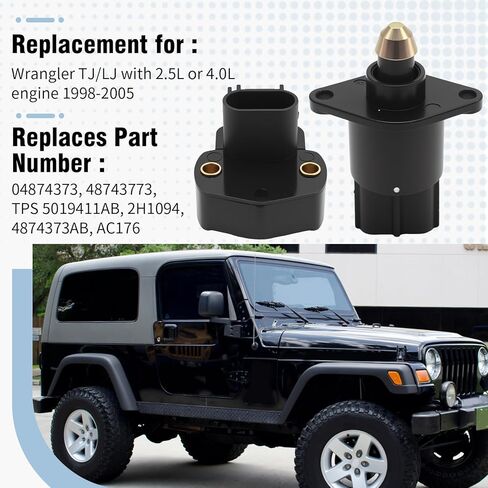 4874373AB Fuel Injection Idle Air Control Valve with Throttle Position Sensor TPS Kit, Replacement for Jeep Wrangler TJ/LJ with 2.5L or 4.0L Engine 1998-2005 in Saudi Arabia