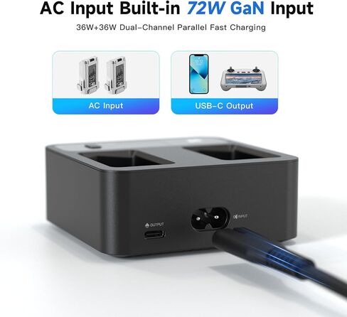 ISDT 72W Battery Charger for DJI Mini 5 4 3 Pro Drone Dual Port Intelligent Fast Charging Hub with Multiple Modes, GaN Tech & App Control Accessories for Mini 4/3 Pro 50 Mins Full Charge in Saudi Arabia