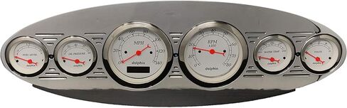 Dolphin Gauges Universal Oval 6 Gauge Dash Cluster Panel Programmable White in Saudi Arabia
