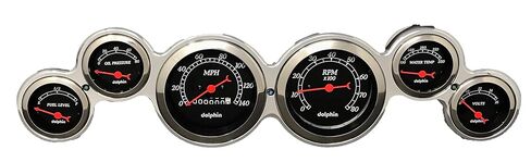 Universal 6 Gauge Dash Cluster Panel Mechanical Black in Saudi Arabia