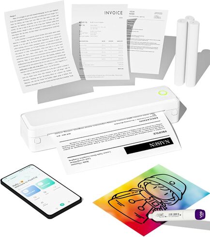 Labeer Portable Wireless Thermal Heat Small Printer 8.5 x 11 Inch Letter A4 Support, Inkless Simple Tiny Mobile Bluetooth Printer for Phone Laptop Travel Home Office in Saudi Arabia