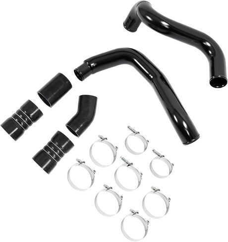 Turbo Intercooler Pipe Boots Kit with T-Bolt Clamps Intercooler Hose Compatible with 2003-2007 Ford F250 F350 F450 F550 6.0L Powerstroke Diesel (Primed Black) in Saudi Arabia
