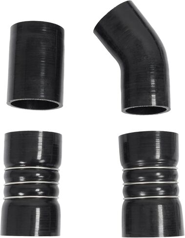 Turbo Intercooler Pipe Boots Kit with T-Bolt Clamps Intercooler Hose Compatible with 2003-2007 Ford F250 F350 F450 F550 6.0L Powerstroke Diesel (Primed Black) in Saudi Arabia
