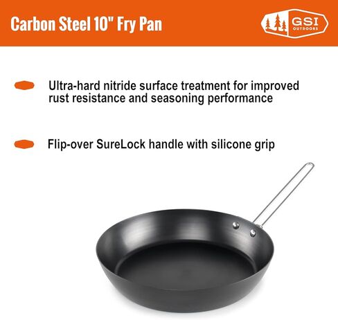 GSI Outdoors 8" Frypan, Lightweight Carbon Steel, Collapsible Handle Camp & Outdoor Frying Pan in Saudi Arabia