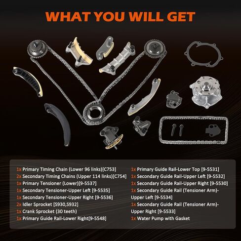 Timing Chain Kit with Water Oil Pump 13028-ZK01C Fits for 2005-2010 Frontier Pathfinder Xterra VQ40DE Engine Chain Kit 4.0L Engine in Saudi Arabia