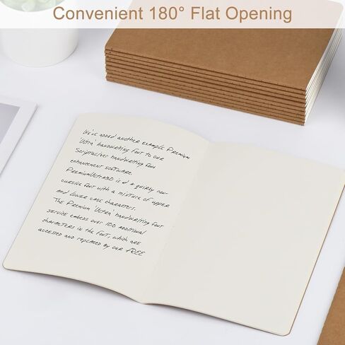 ZCZN 5 عبوات A5 Kraft Notebooks Bulk، 8.15x5.5 بوصة دفاتر يومية فارغة، دفاتر ملاحظات للعمل، دفاتر ملاحظات تكوين للمدرسة، دفاتر يومية للأطفال، 60 صفحة in Kuwait