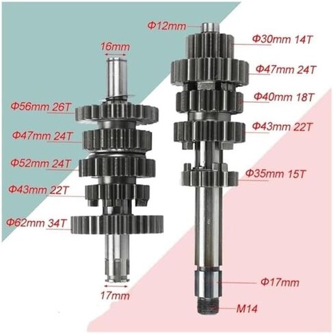 Quad Bike Gearbox Main and Counter Shaft Kit for W190 Z190 190cc 1P62YML-2 in Saudi Arabia