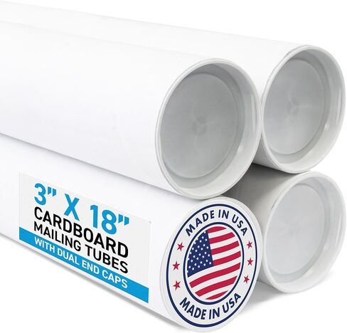 MagicWater Supply Mailing Tube 3 in x 18 in White6 Packfor Shipping and Storage of Posters, Arts, Crafts, and Documents in Kuwait