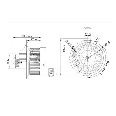 24V Heating Blower Motor, Compatible for Doosan Daewoo DX140W/DX180LC/DX190W/DX210W/DX225LC/DX255LC/DX300LC/DX340LC/DX480LC/DX520LC Excavators in Saudi Arabia