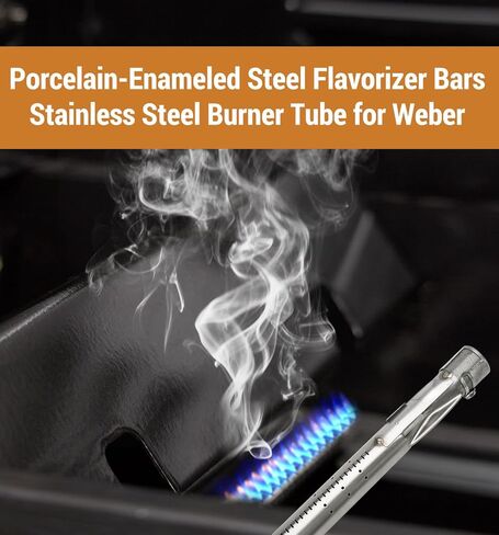 قضبان منكهة من روشير مقاس 15.3 انش لشوايات ويبر سبيريت I & II وGS4 سبيريت II 300، سبيريت E310 S310 E320 S320 E330 S330 S330 مع تحكم امامي مطلي بالبورسلين، عبوة من 5 قطع in Kuwait