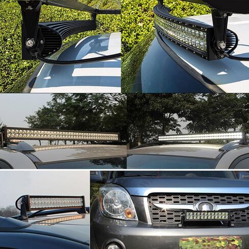 AUXTINGS 50 inch 288W Curved LED Light Bar Spot Flood Combo Beam with Wiring Harness Kit for Jeep Truck 4X4 Off Road SUV UTE ATV Boat 12V 24V in Saudi Arabia