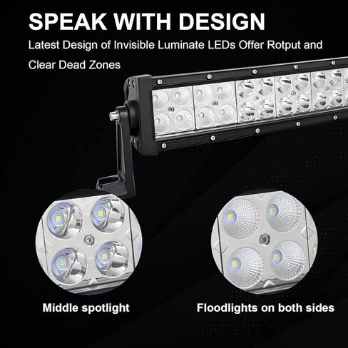 AUXTINGS 50 inch 288W Curved LED Light Bar Spot Flood Combo Beam with Wiring Harness Kit for Jeep Truck 4X4 Off Road SUV UTE ATV Boat 12V 24V in Saudi Arabia