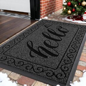 Yimobra Welcome Front Door Mat, Heavy Duty Easy Clean Doormat Indoor Outdoor, Waterproof Quick Dry Floor Mat for Home, Garage, Hign Traffic Areas, Non Slip, Low Profile, 29.5X17 Inches, Beige Brown in Kuwait