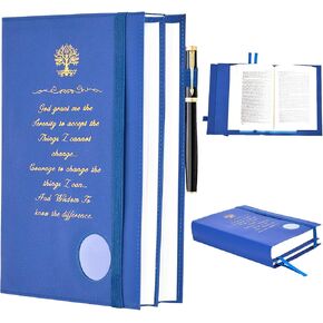 Premium Double AA Big Book Cover,PU Leather Book Cover with Coin Holder,Perfect for AA Big Book and 12 Steps & 12 Traditions in Kuwait