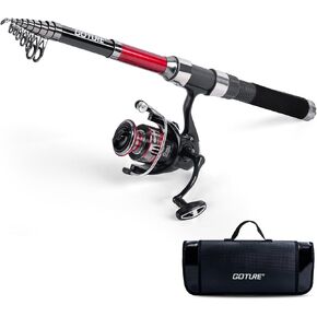 Goture Fishing Rod and Reel Combos-Telescopic Fishing Pole Spinning Reel Fishing Set,Telescopic Fishing Rod Fishing Kit for Travel Saltwater Freshwater Fishermen Fishing Gear Gift in Kuwait